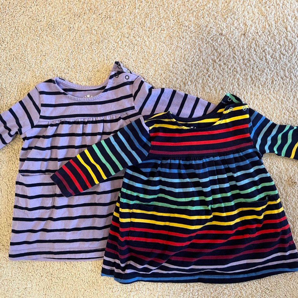 Set of 2 Primary 6-12M long sleeve tops